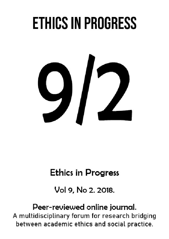 Journal cover ETHICS IN PROGRESS, volume 9, no. 2, year 2018