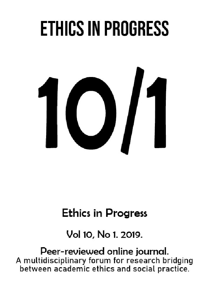 Journal cover ETHICS IN PROGRESS, volume 10, no. 1, year 2019