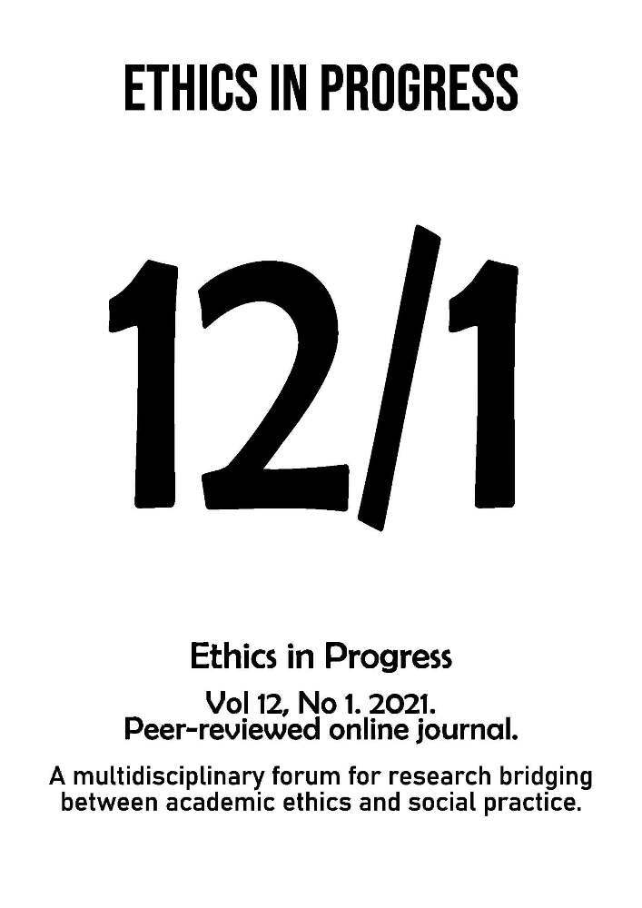 Journal cover ETHICS IN PROGRESS, volume 12, no. 1, year 2021