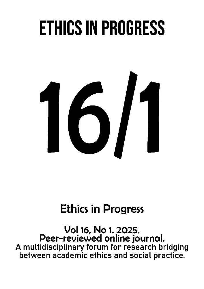 Journal cover ETHICS IN PROGRESS, volume 16, no. 1, year 2025