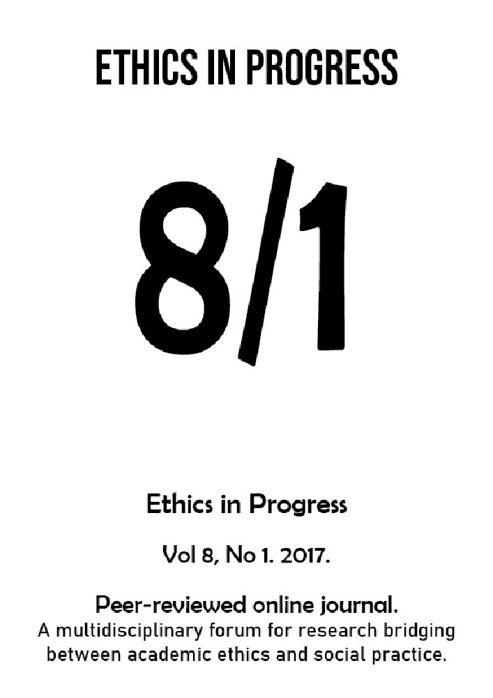 Journal cover ETHICS IN PROGRESS, volume 8, no. 1, year 2017