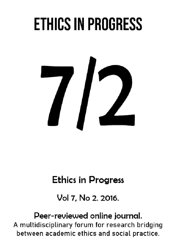 Journal cover ETHICS IN PROGRESS, volume 7, no. 2, year 2016