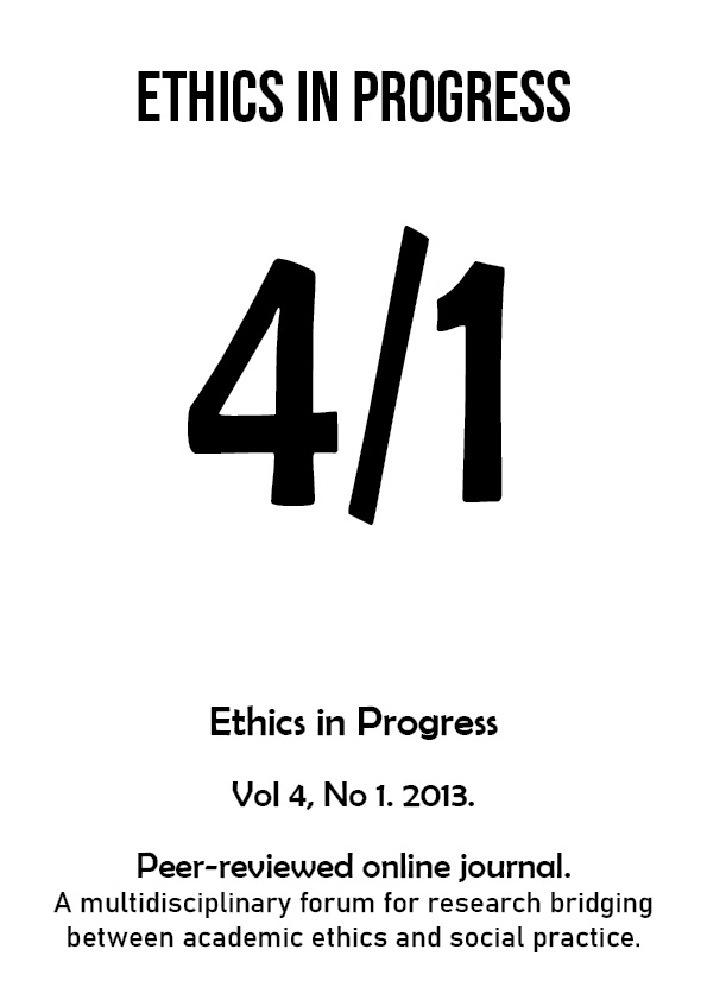 Journal cover ETHICS IN PROGRESS, volume 4, no. 1, year 2013