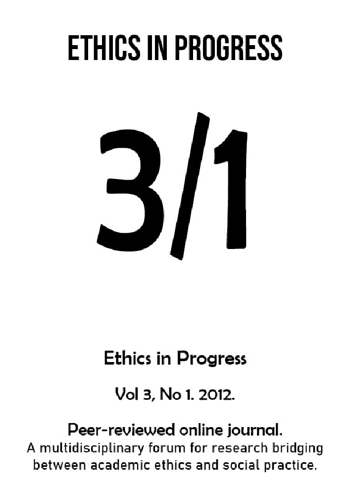 Journal cover ETHICS IN PROGRESS, volume 3, no. 1, year 2012