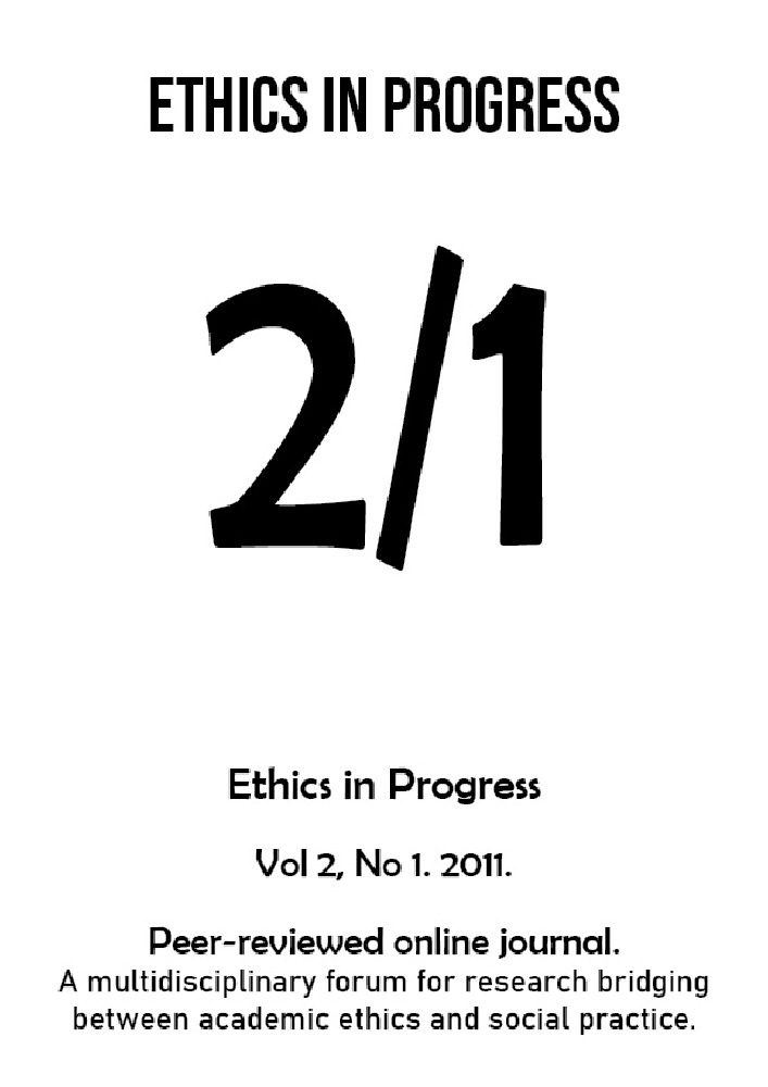 Journal cover ETHICS IN PROGRESS, volume 2, no. 1, year 2011