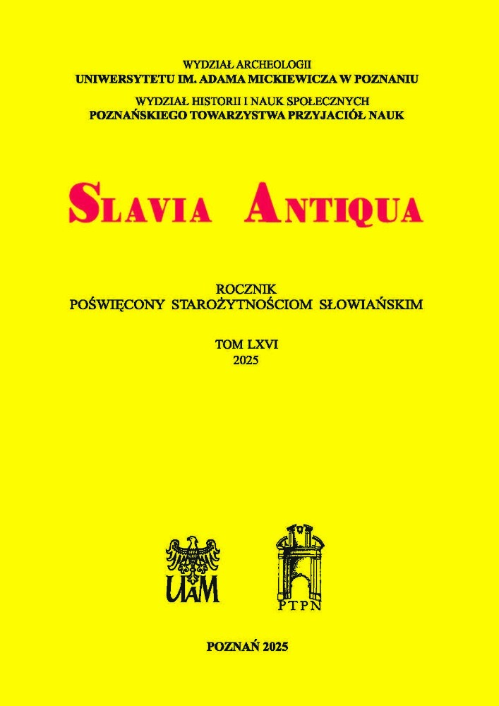 Okładka czasopisma Slavia Antiqua.  Rocznik poświęcony starożytnościom słowiańskim, nr 66, rok 2025