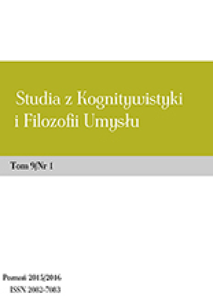 Okładka czasopisma Studia z Kognitywistyki i Filozofii Umysłu