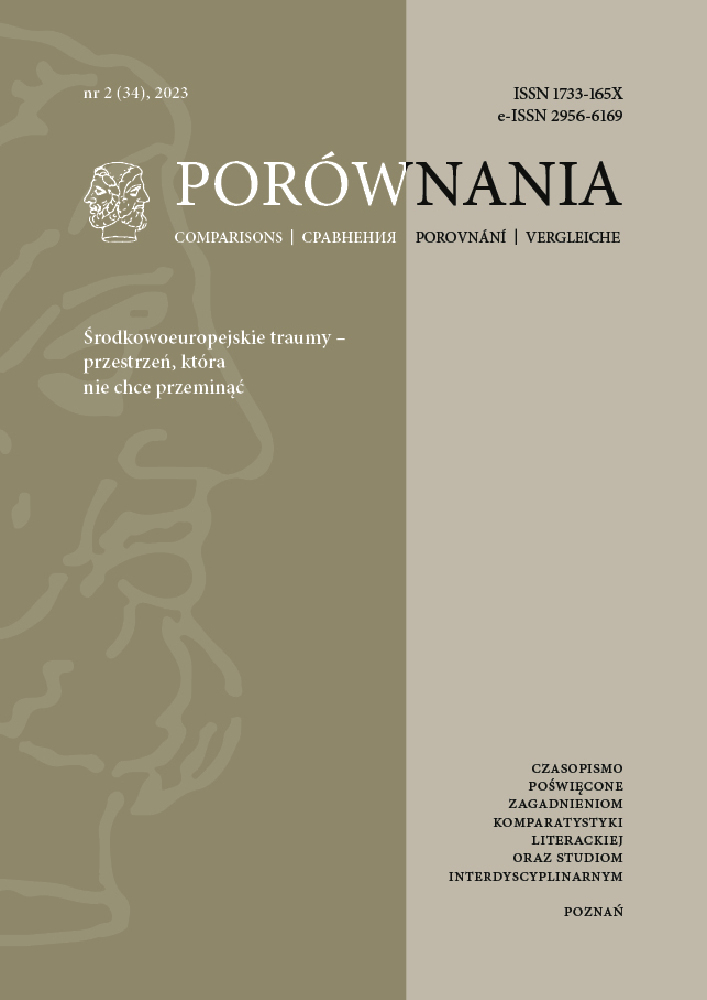 Journal cover Porównania, volume 34, no. 2, year 2023, title Central European traumas – the space that doesn’t want to go away