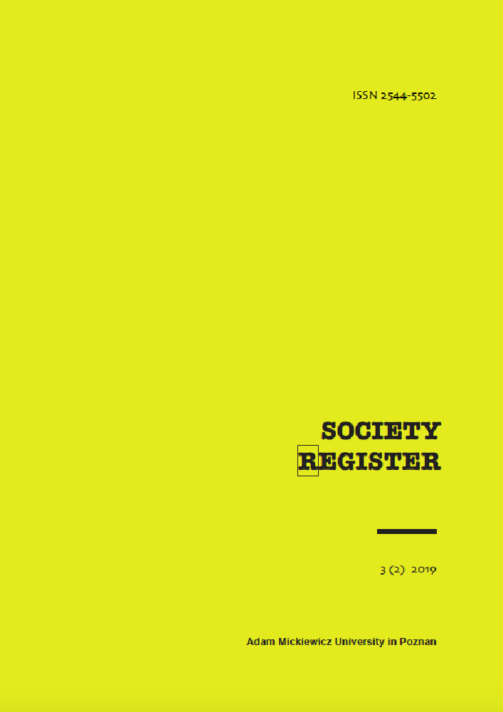Journal cover Society Register, volume 3, no. 2, year 2019