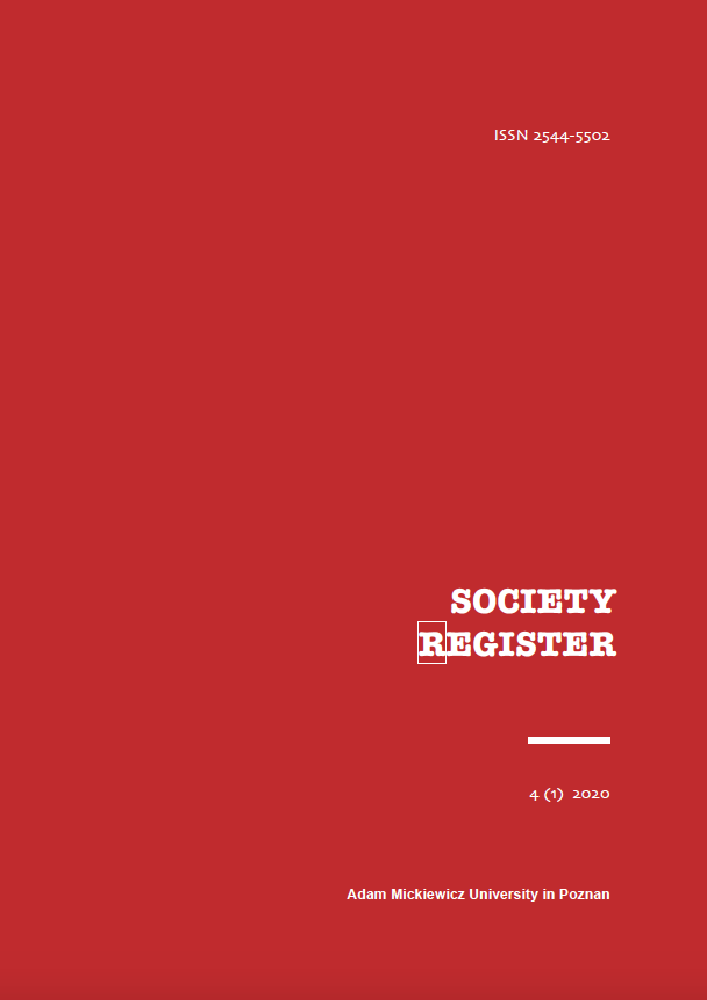 Journal cover Society Register, volume 4, no. 1, year 2020