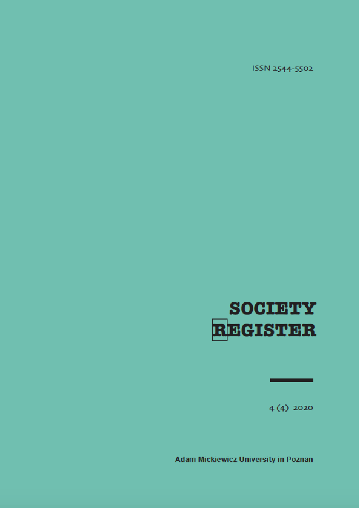 Journal cover Society Register, volume 4, no. 4, year 2020