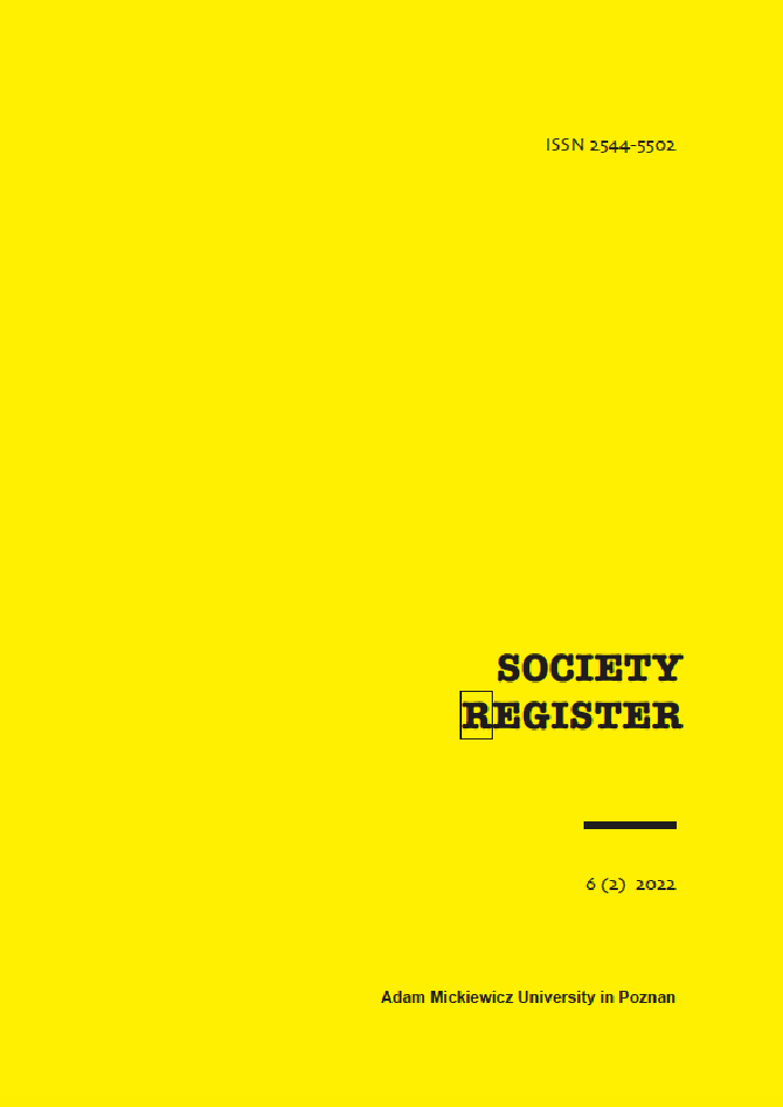 Journal cover Society Register, volume 6, no. 2, year 2022