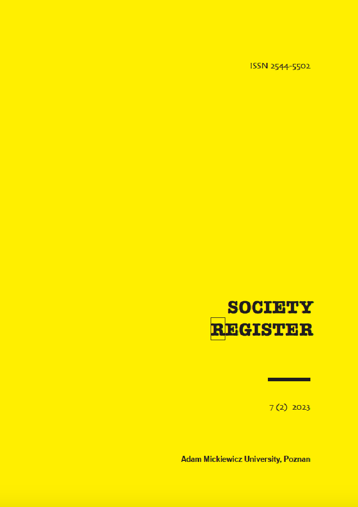 Journal cover Society Register, volume 7, no. 2, year 2023