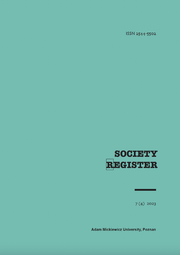 Journal cover Society Register, volume 7, no. 4, year 2023