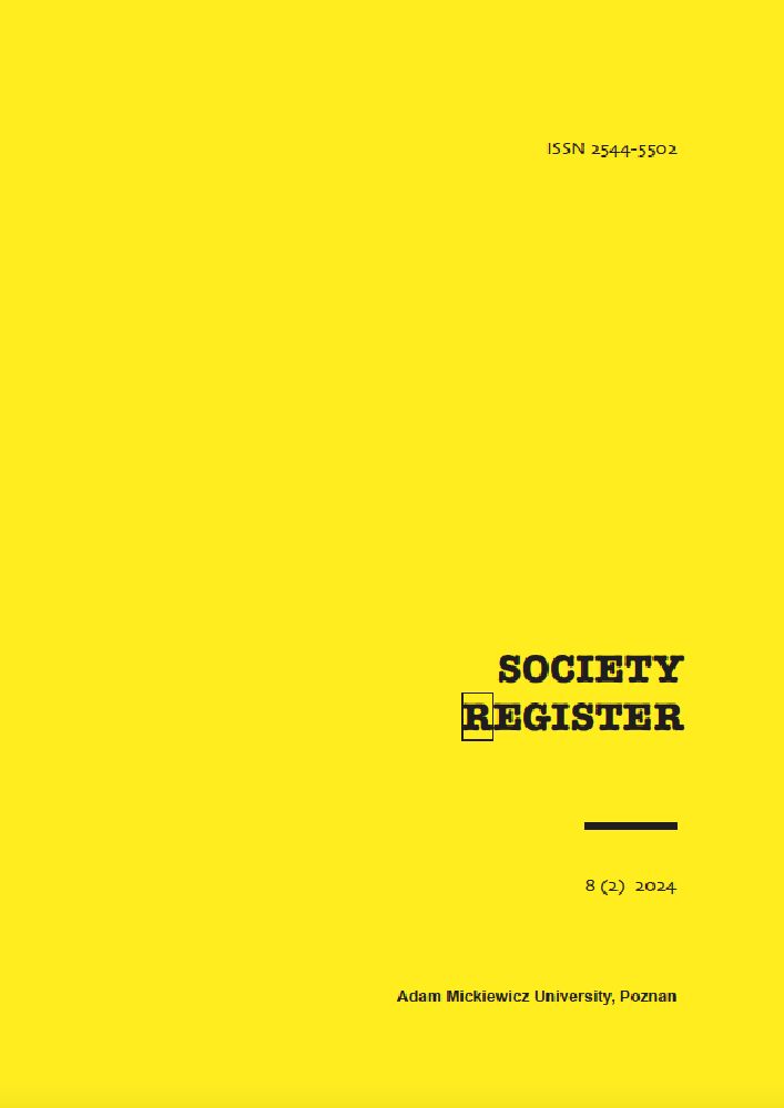 Journal cover Society Register, volume 8, no. 2, year 2024
