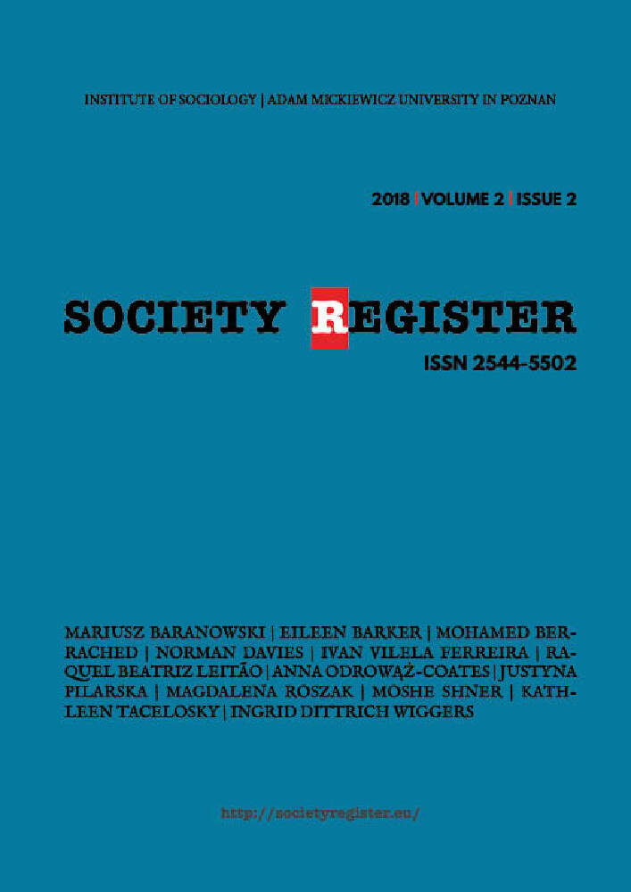 Journal cover Society Register, volume 2, no. 2, year 2018