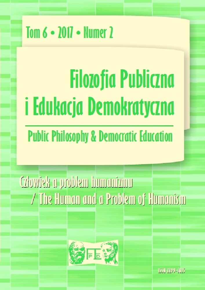 Okładka czasopisma Filozofia Publiczna i Edukacja Demokratyczna, tom 6, nr 2, rok 2017
