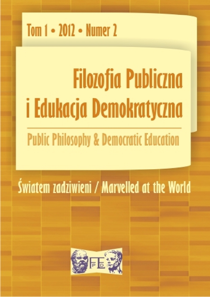 Okładka czasopisma Filozofia Publiczna i Edukacja Demokratyczna, tom 1, nr 2, rok 2012