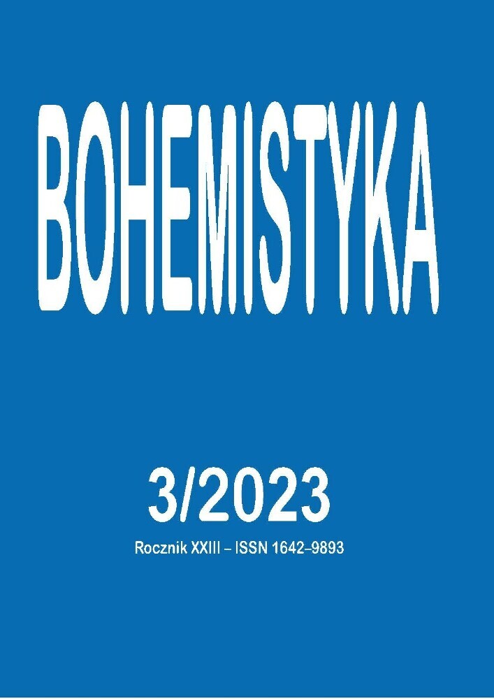 Okładka czasopisma Bohemistyka, tom 23, nr 3, rok 2023