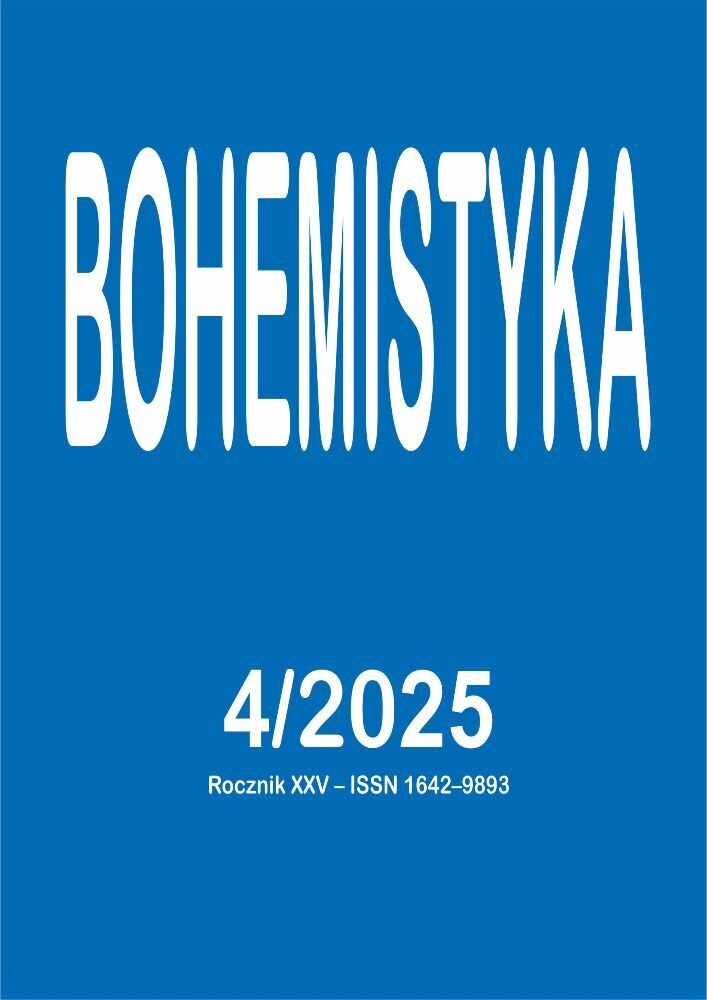 Okładka czasopisma Bohemistyka, tom 25, nr 4, rok 2025, tytuł Bohemistyka
