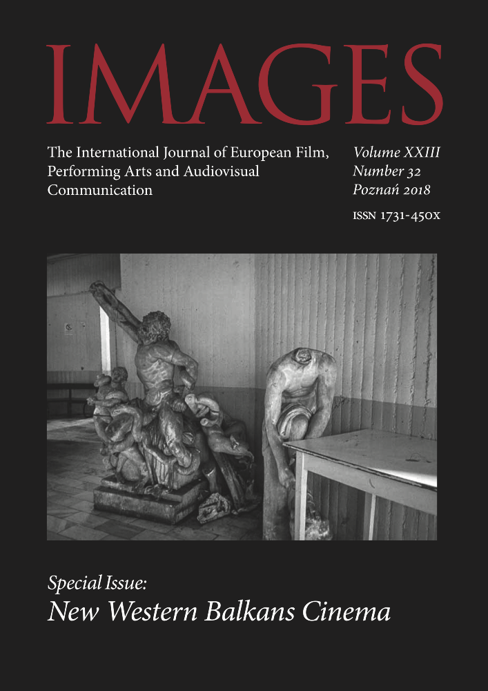 Journal cover Images. The International Journal of European Film, Performing Arts and Audiovisual Communication, volume 23, no. 32, year 2018, title New Western Balkans Cinema