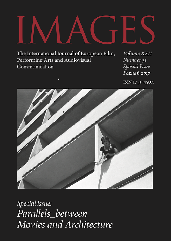 Okładka czasopisma Images. The International Journal of European Film, Performing Arts and Audiovisual Communication, tom 22, nr 31, rok 2017, tytuł Parallels_between Movies and Architecture