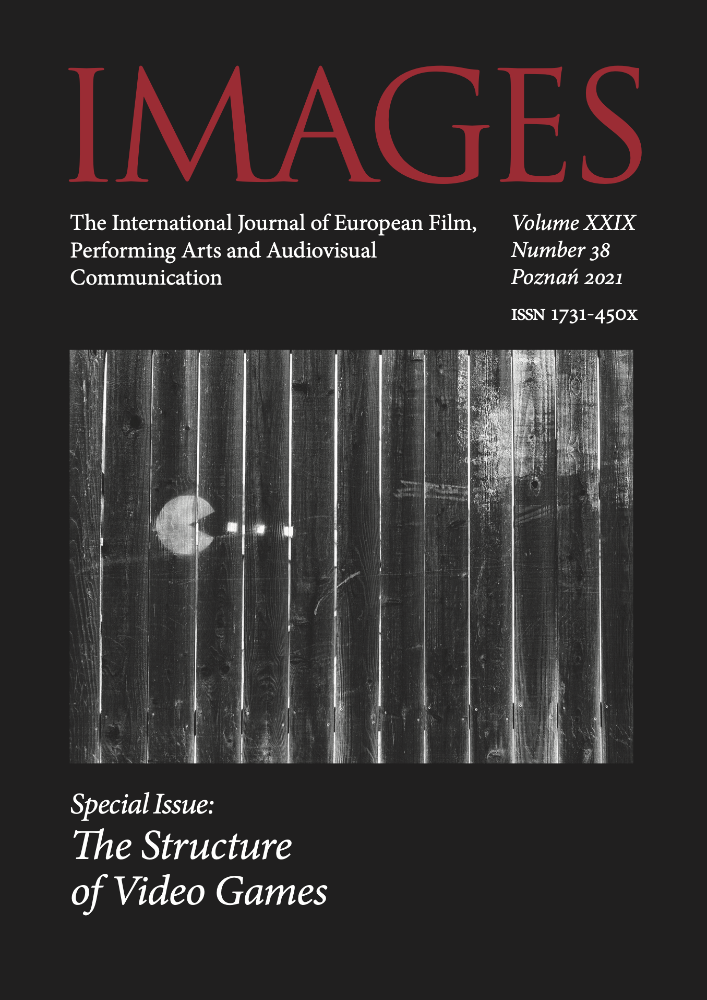 Okładka czasopisma Images. The International Journal of European Film, Performing Arts and Audiovisual Communication, tom 29, nr 38, rok 2021, tytuł The Special Issue: The Structure of Video Games