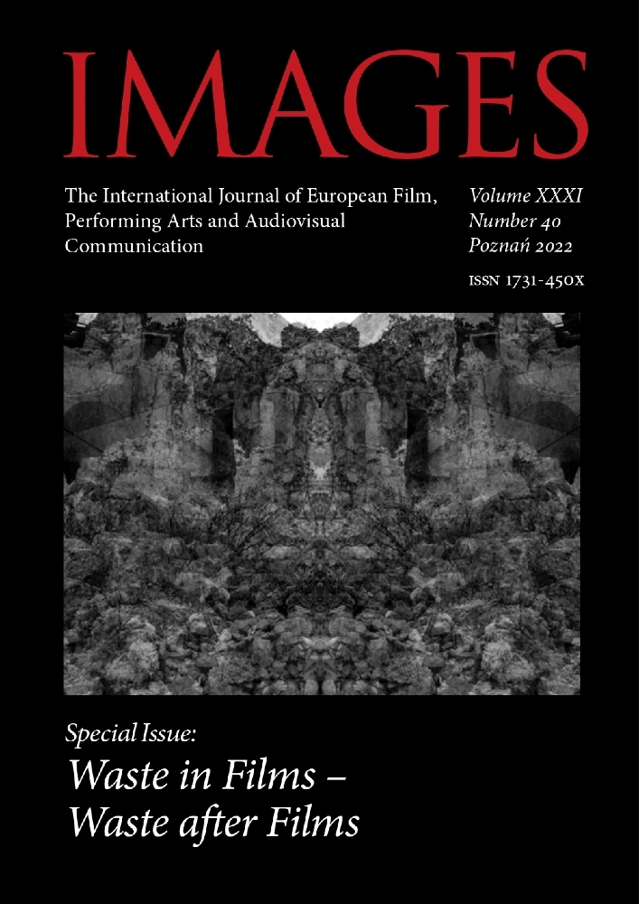 Okładka czasopisma Images. The International Journal of European Film, Performing Arts and Audiovisual Communication, tom 31, nr 40, rok 2022, tytuł The Special Issue: Waste in Films - Waste after Films