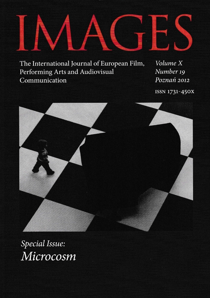 Okładka czasopisma Images. The International Journal of European Film, Performing Arts and Audiovisual Communication, tom 10, nr 19, rok 2012, tytuł Microcosm