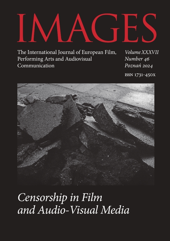 Okładka czasopisma Images. The International Journal of European Film, Performing Arts and Audiovisual Communication, tom 37, nr 46, rok 2024, tytuł Censorship in Film and Audio-Visual Media