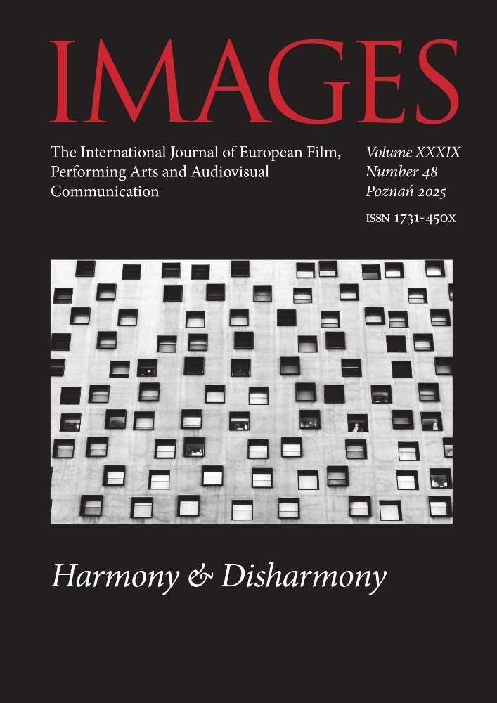 Okładka czasopisma Images. The International Journal of European Film, Performing Arts and Audiovisual Communication, tom 39, nr 48, rok 2025, tytuł Harmony & Disharmony