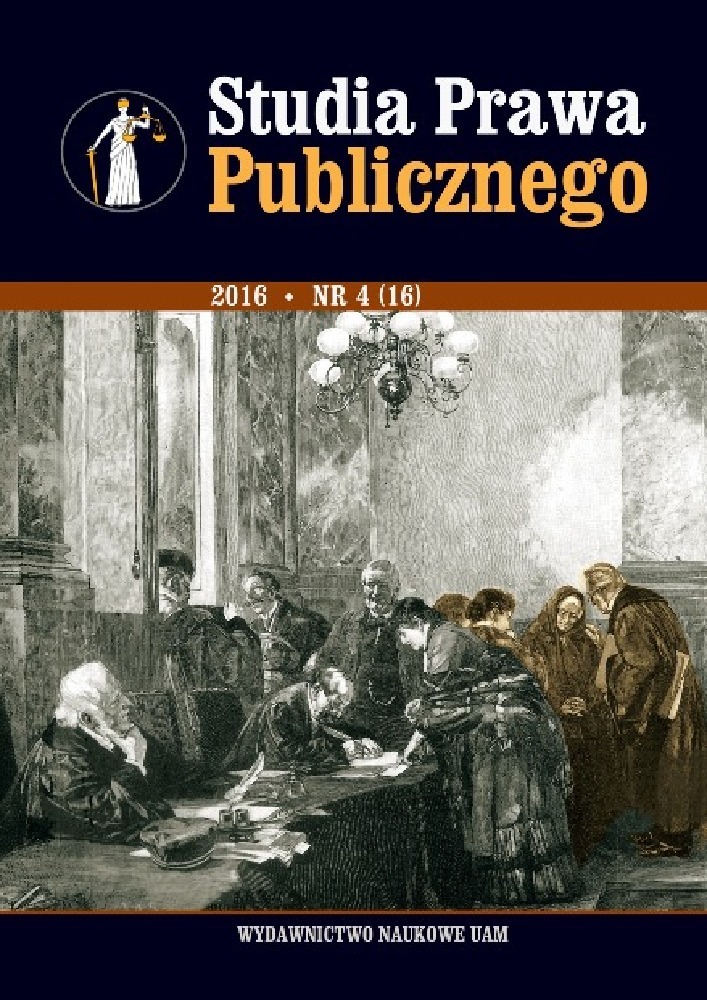 Okładka czasopisma Studia Prawa Publicznego, nr 4(16), rok 2016