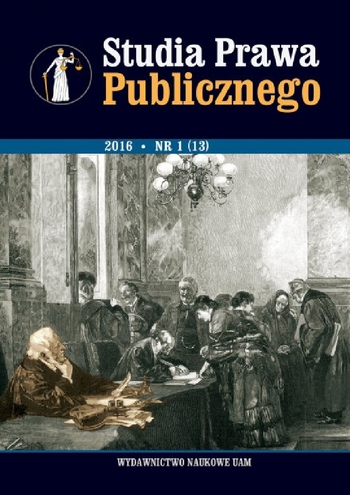 Okładka czasopisma Studia Prawa Publicznego, nr 1(13), rok 2016