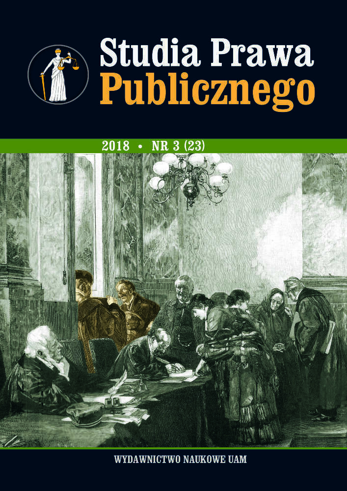 Okładka czasopisma Studia Prawa Publicznego, nr 3(23), rok 2018