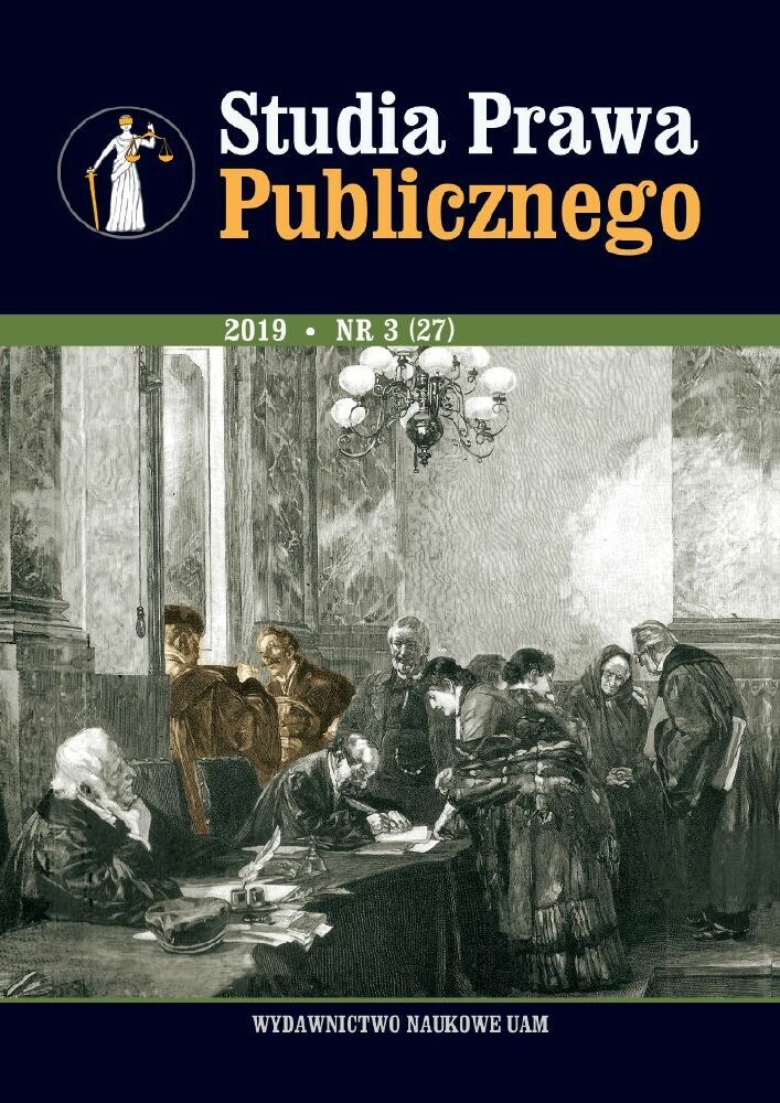 Okładka czasopisma Studia Prawa Publicznego, nr 3(27), rok 2019