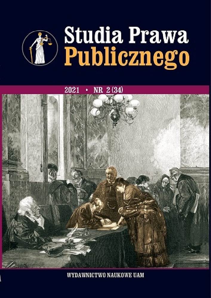 Okładka czasopisma Studia Prawa Publicznego, nr 2(34), rok 2021