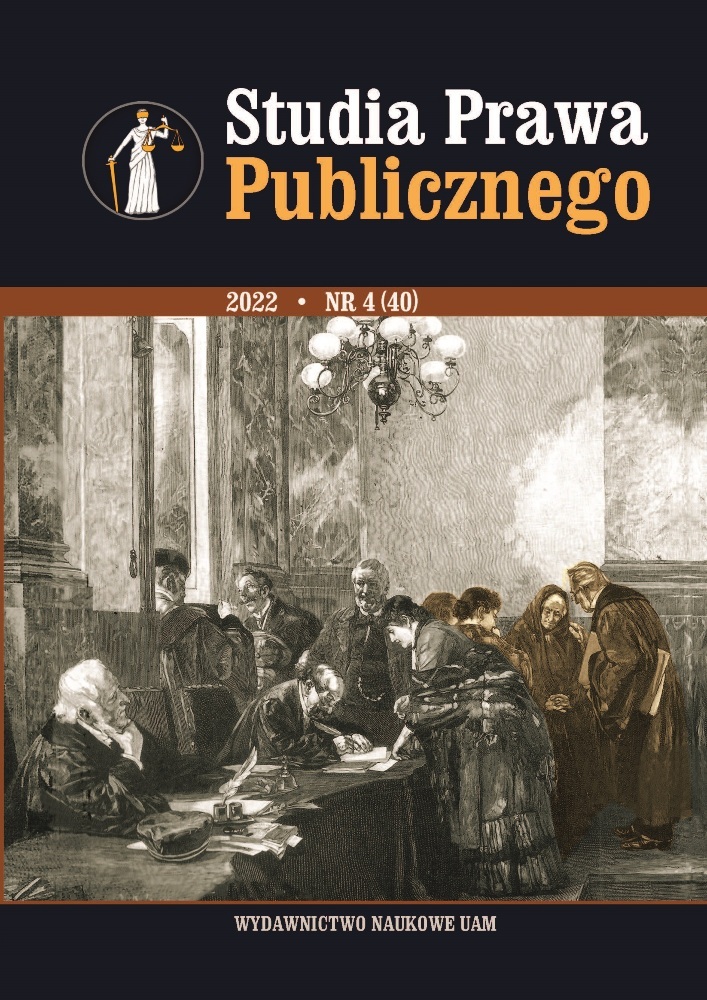 Journal cover Studia Prawa Publicznego, no. 4 (40), year 2022