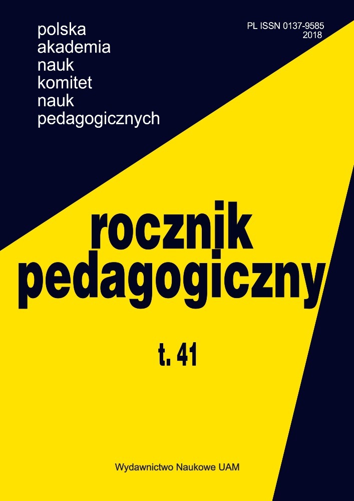 Okładka czasopisma Rocznik Pedagogiczny, tom 41, rok 2018