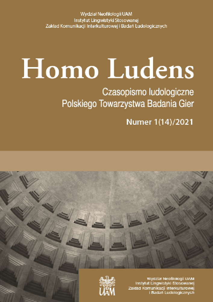 Okładka czasopisma Homo Ludens, nr 1 (14), rok 2021