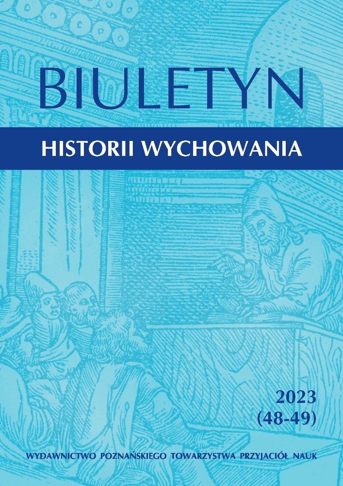 Okładka czasopisma Biuletyn Historii Wychowania, tom 48, nr 48, rok 2023, tytuł Biuletyn Historii Wychowania