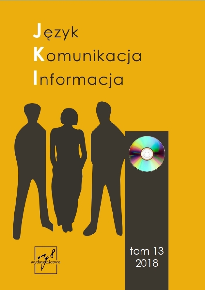Okładka czasopisma Język. Komunikacja. Informacja, nr 13, rok 2018