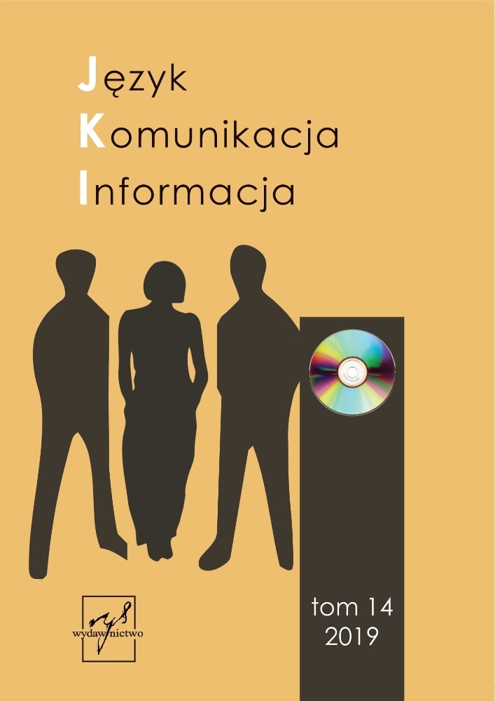 Okładka czasopisma Język. Komunikacja. Informacja, nr 14, rok 2019