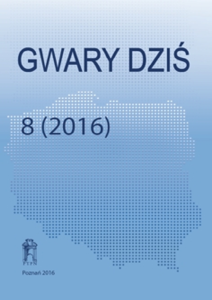 Okładka czasopisma Gwary Dziś, tom 8, rok 2016
