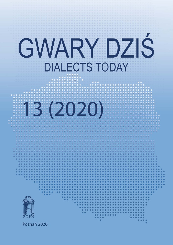 Okładka czasopisma Gwary Dziś, tom 13, rok 2020