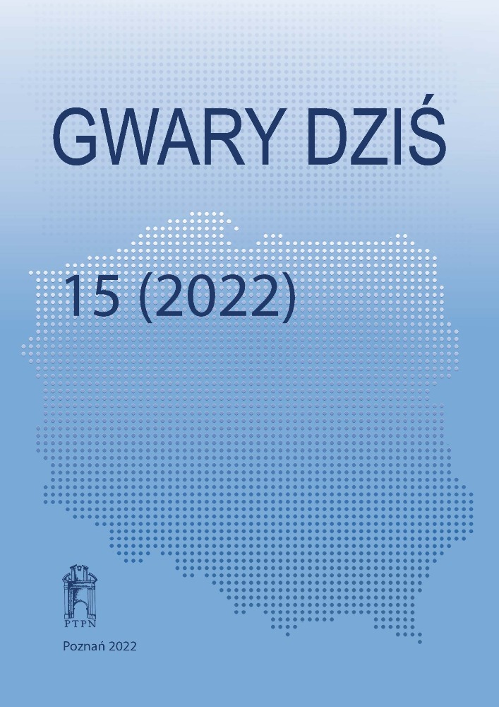 Okładka czasopisma Gwary Dziś, tom 15, rok 2022