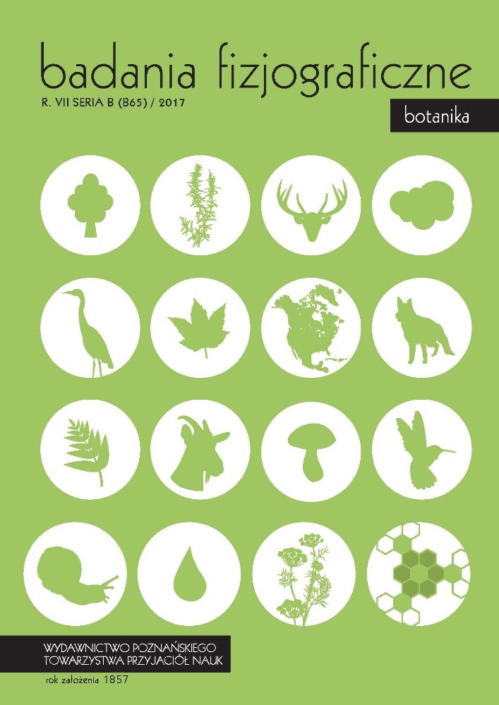 Okładka czasopisma Badania Fizjograficzne Seria B - Botanika, tom 65, rok 2017