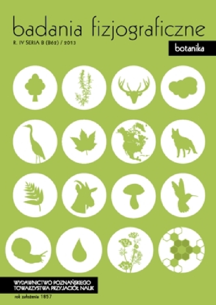Okładka czasopisma Badania Fizjograficzne Seria B - Botanika
