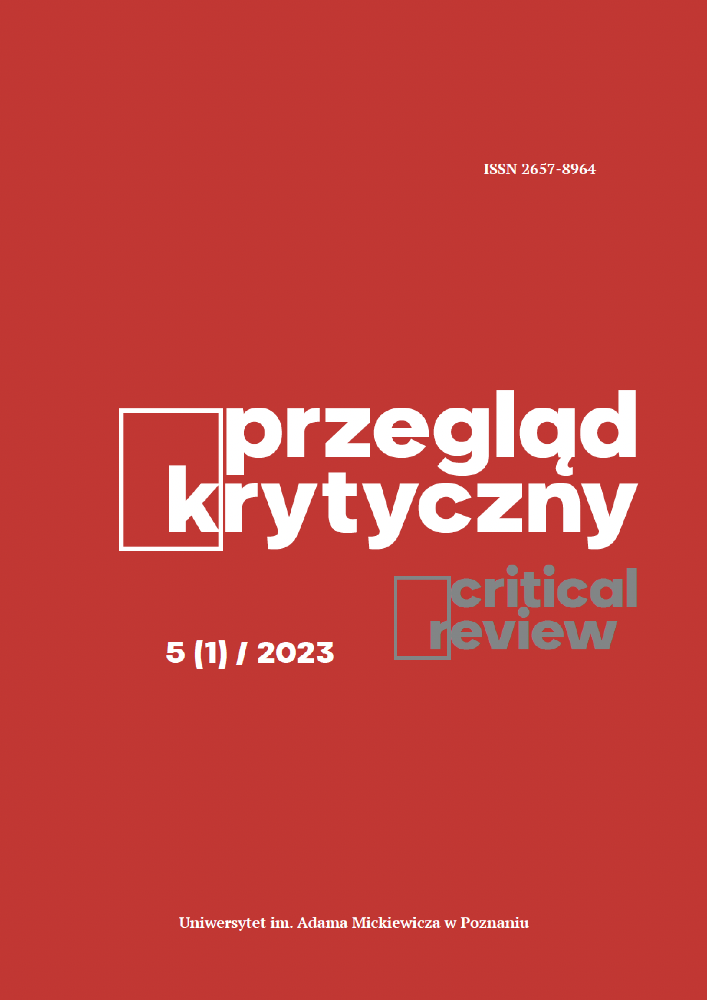 Okładka czasopisma Przegląd Krytyczny, tom 5, nr 1, rok 2023