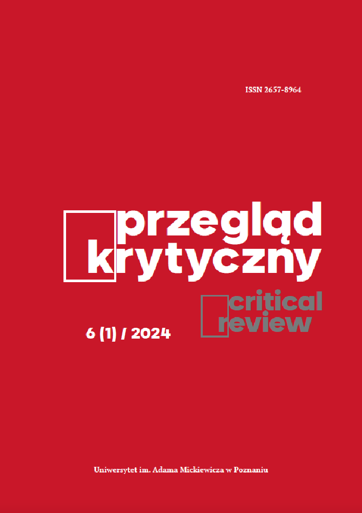 Okładka czasopisma Przegląd Krytyczny, tom 6, nr 1, rok 2024, tytuł Diversity and multiplicity in uncertain times