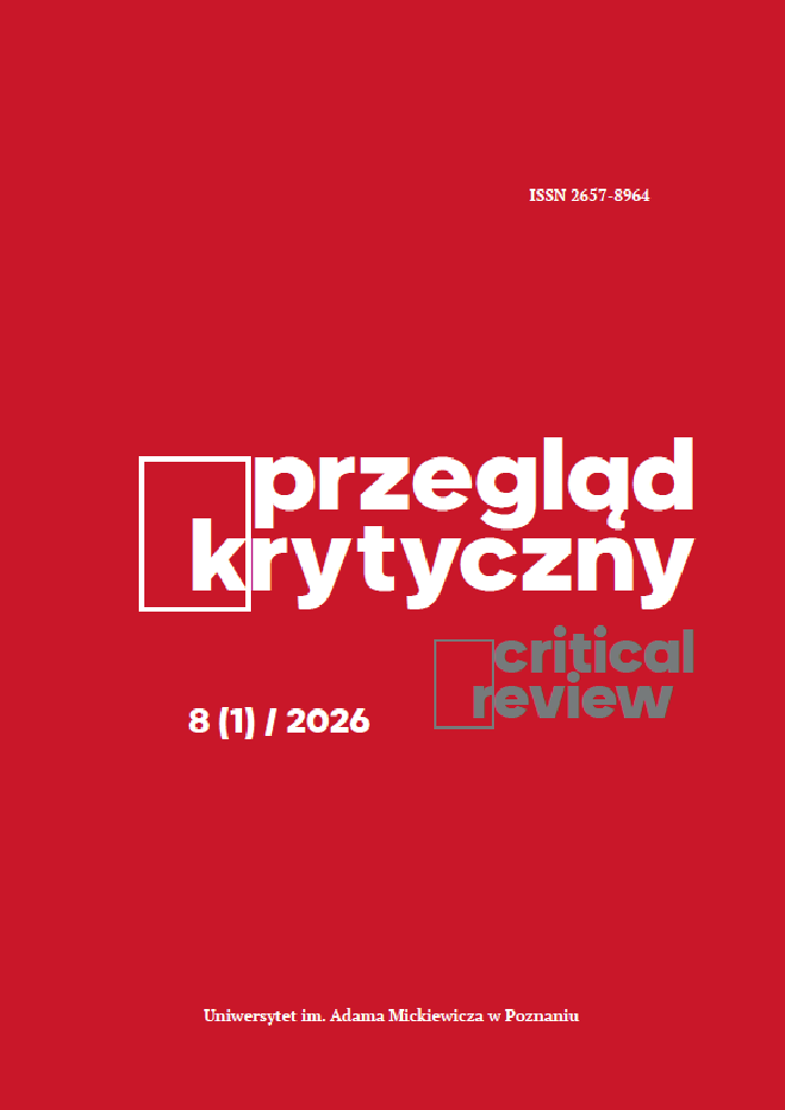 Okładka czasopisma Przegląd Krytyczny, tom 8, nr 1, rok 2026